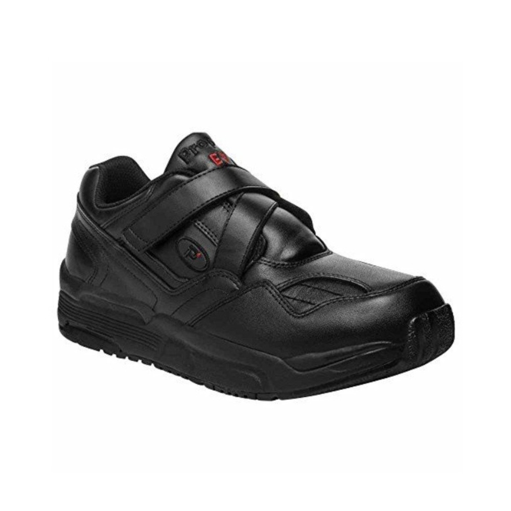 Propet Ped Walker 25 Black Leather Hook Loop Walking Diabetic Shoes Men 11 M NEW